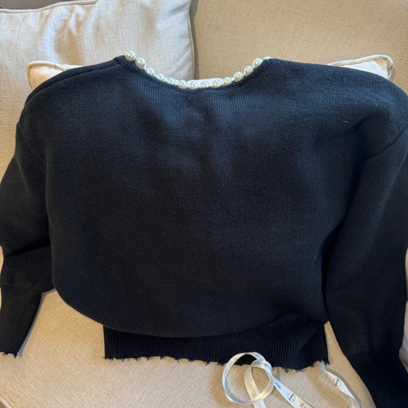NWT VITA GRACE Isabella Pearl Edge Cardigan in Black, One Size - Picture 6 of 6